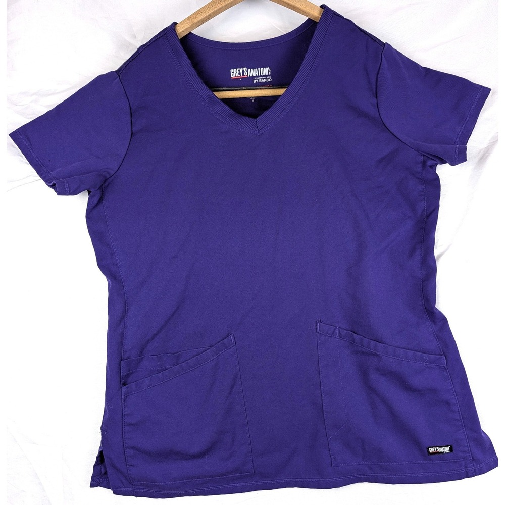 Greys Anatomy Scrub Stretch Indigo Medical Nurse Shirt Uniform Small